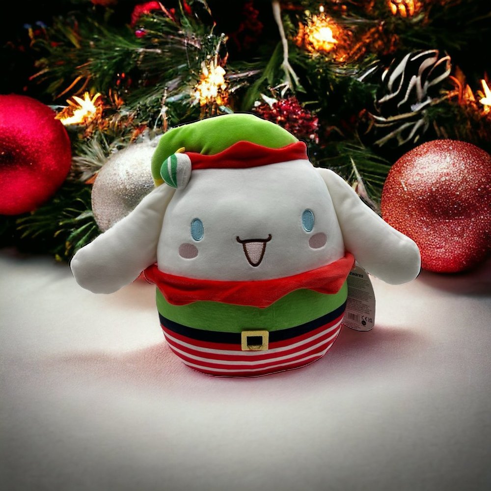 Squishmallows 8" Sanrio‎ Cinnamroll Hello Kitty Christmas Holiday Elf Plush NWT
